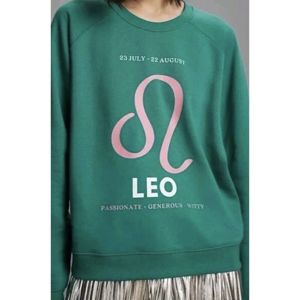 Anthropologie Sweatshirt Womens SZ Large Zodiac LEO Astrology Artist O'Sullivan - Picture 3 of 8
